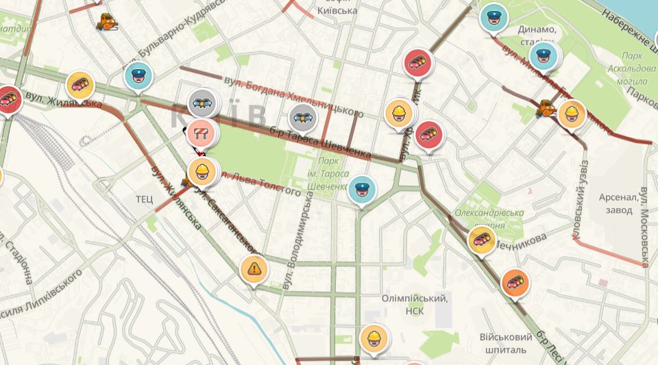 Пробки в центре Киева