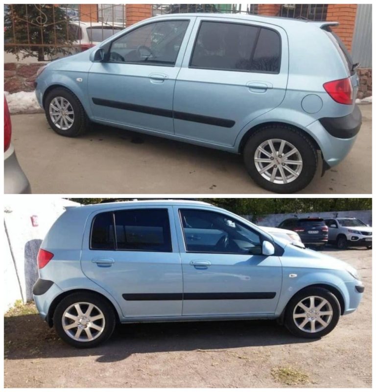 Голубой hyundai getz