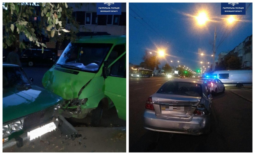 Пьяный водитель столкнулся с тремя автомобилями