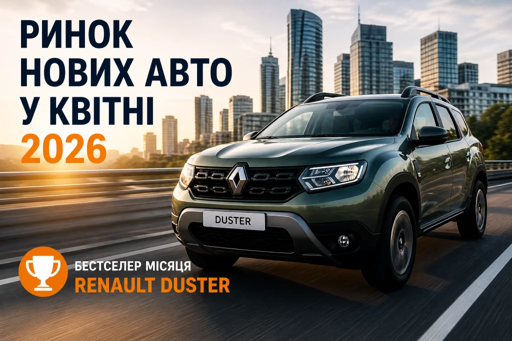 Ринок нових авто в Україні у квітні 2026: Toyota втримала лідерство