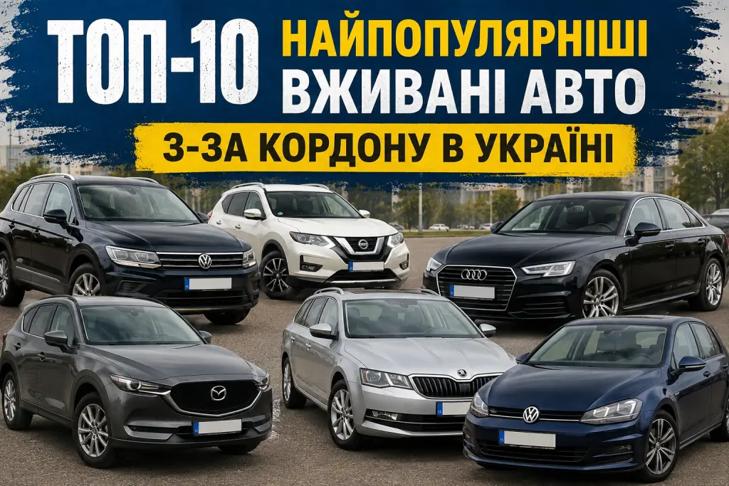 Найпопулярніші вживані авто з-за кордону в Україні: ТОП-10 моделей квітня