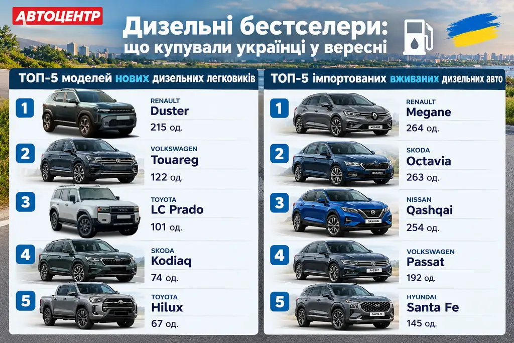 Дизельні бестселери: що купували українці у вересні Дизельні бестселери: що купували українці у вересні
